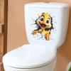 Cartoon Duckling Peek-a-Boo Toilet Seat Sticker Bathroom Decor Self-Adhesive Removable Decal