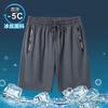 Nylon Ice Silk Pants Men's Summer Zipper Quick-drying Elastic Large Size Sports Leggings Casual Trousers