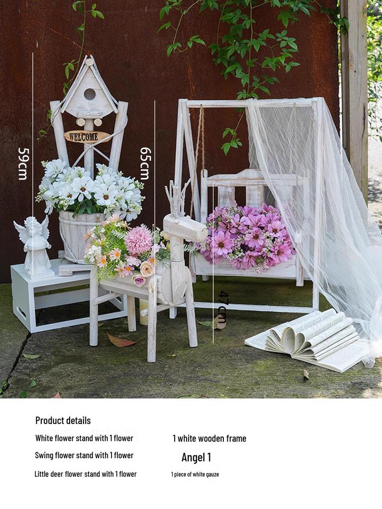 Neid Porzellan Windmühlen Ornament: Massivholz Miniaturlandschaft Gartendekoration - Kreative Waldserie für Kindergarten und Hofgestaltung