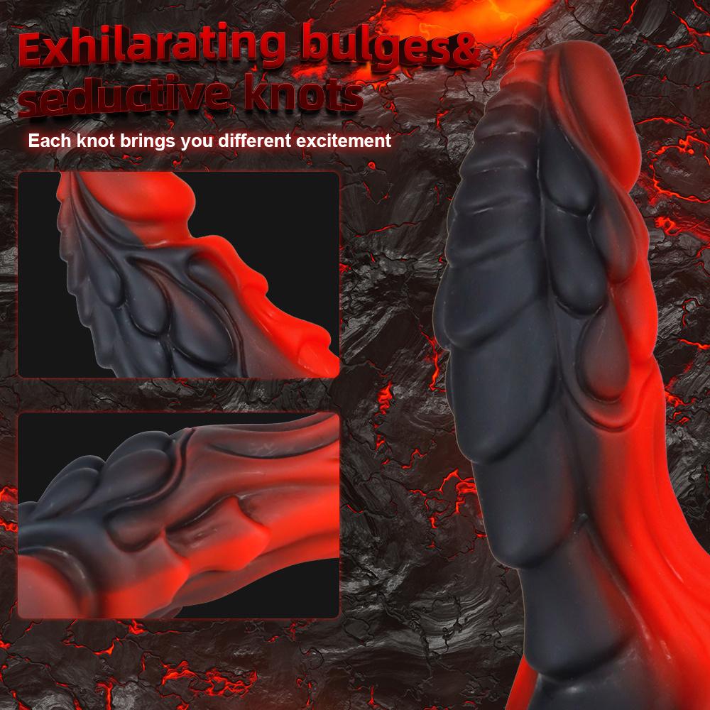 Black Unicorn Mixed Color Liquid Silicone Big Penis Simulation Posterior Anal Plug Fake Penis Adult Products