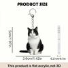 4Piece Set Fashionable Cat Keychain Collection Acrylic Charm Portable Key Accessory with Cat Pattern for Various Ages