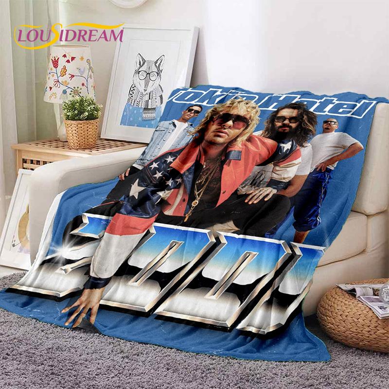 3D Rock Band Tokio Hotel Bill Kaulitz Soft Flannel Blankets,Throw Blanket Comfortable Blanket for Picnic Beds Sofa Home Bedroom