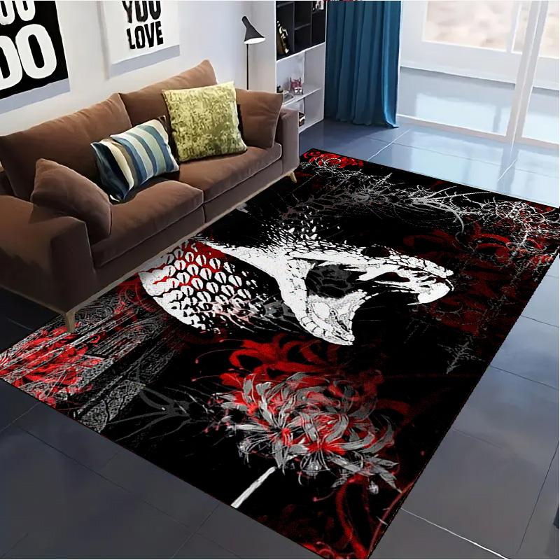Gothic Skull Carpet Rug for Living Room Bedroom Home Sofa Decoration,Kids play Non-slip Floor Mat