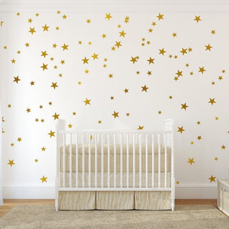

Nordic Style Five-pointed Star Wall Sticker DIY Wall Art Decals for Kids Children Bedroom Nursery Home Decoration Stars Stickers. Gold