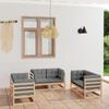 6 Pcs Garden Set with Cushions Solid Pine Wood