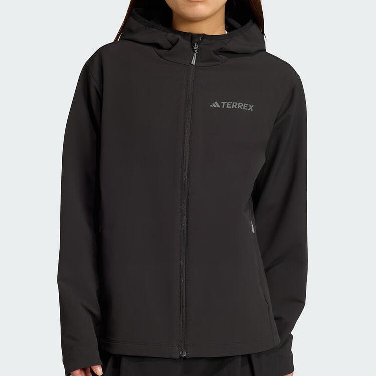 Adidas Sportovní ležérní tkaná bunda s kapucí na zip s dlouhým rukávem Dámská bunda KE6435