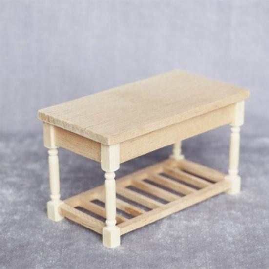 1/12 Dollhouse Mini 2-drawer Dinning Table Furniture Model Kitchen Scene Decor