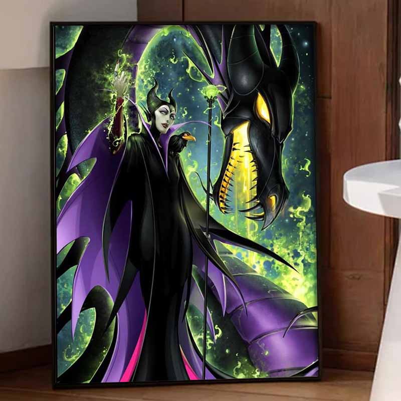 Disney Diamond Painting 5D DIY Maleficent Dragon Diamond Painting Art Diamond Painting Kit Adult/Beginner Gift Idea Home Decor