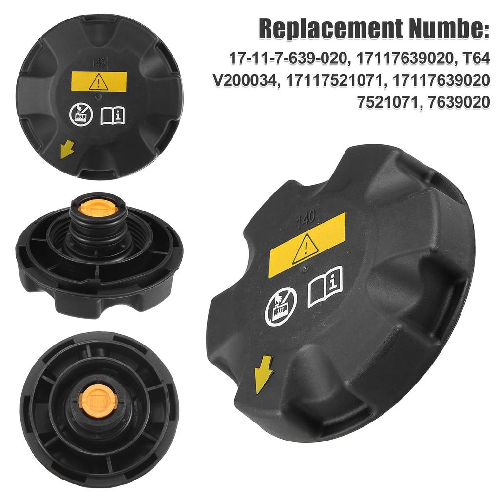 ACROPIX Engine Radiator Fluid Overflow Reservoir Tank Cap for BM W Compatible E82 E84 Black 1pcs