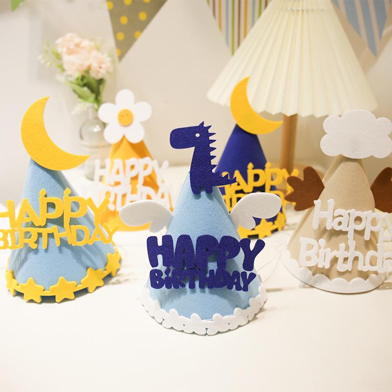 Daisy Decorated Baby Birthday Hat - Ideal for 1st Birthday Party Atmosphere and Photo Props