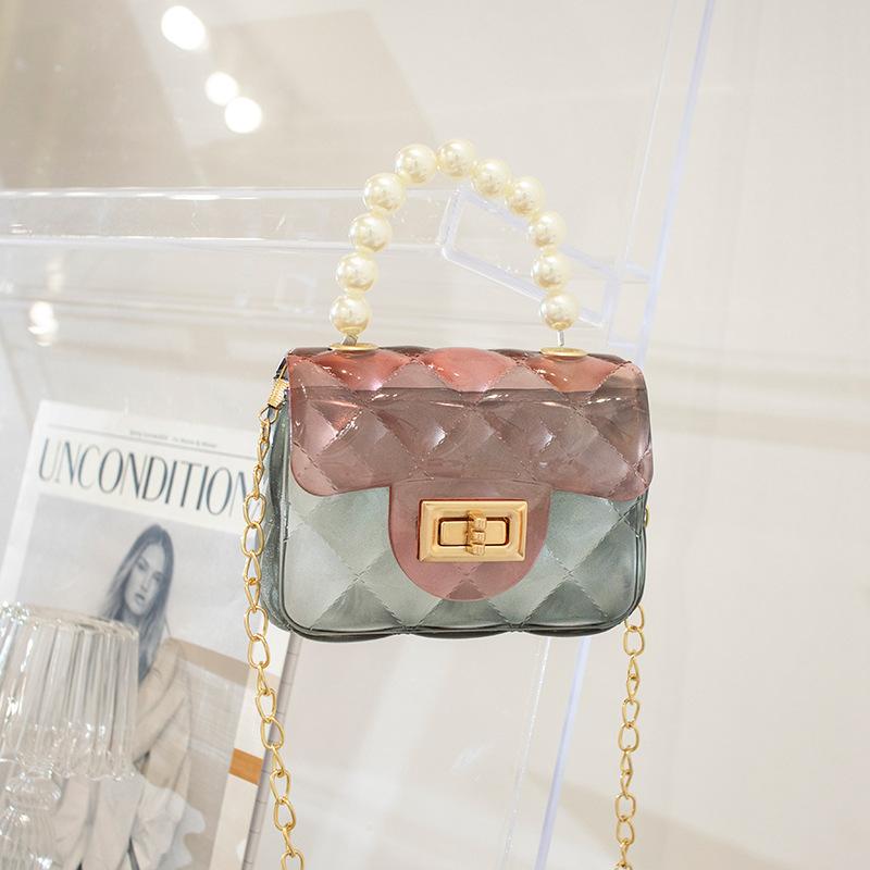 Cozy Up Transparent Jelly Bag Pearl Women's Handbag Candy Color Crossbody Bag