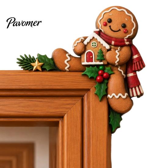 Holiday Door Decor Christmas Wooden Topper, Funny Snowman Nutcracker Penguin Angel Santa Claus Indoor Decoration Frame Corner Sign for Window