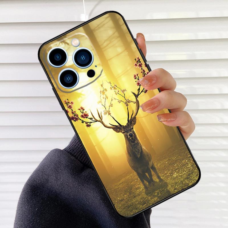 Deer Phone Case For iPhone 17 16 15 14 11 12 13 Pro Max Mini 15 16 Plus 16e 17Air Cover Fundas