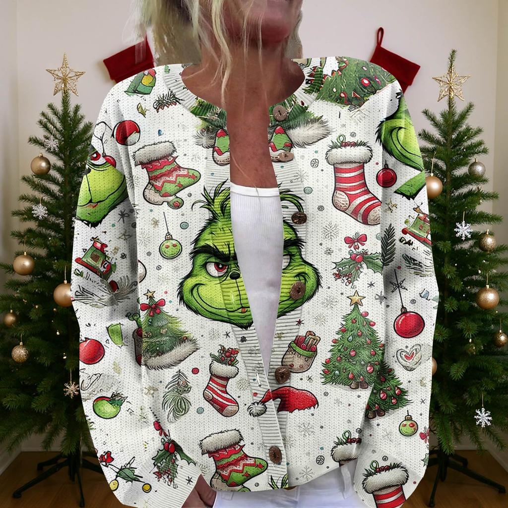 Women'S Christmas Sweater Cute Fun Christmas Sweater Fall And Winter Long Sleeve Knitted Sweater