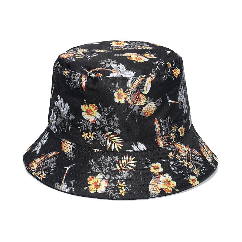 Unisex Vegetables Fruits Print Bucket Hats For Women Girls Summer Double-Sided Foldable Panama Sun Hat Fruit Bob Fisherman Caps