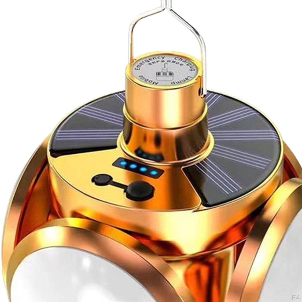 Foldable Football Bulb Solar Light 4 Leaves Outdoor Camping Torch Adjustable Lights Flashlight