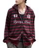 WEGO Red Border Zip Hoodie with Size L Men's Numbering, Fall/Winter Outerwear, Streetwear, Casual, Gift, School,