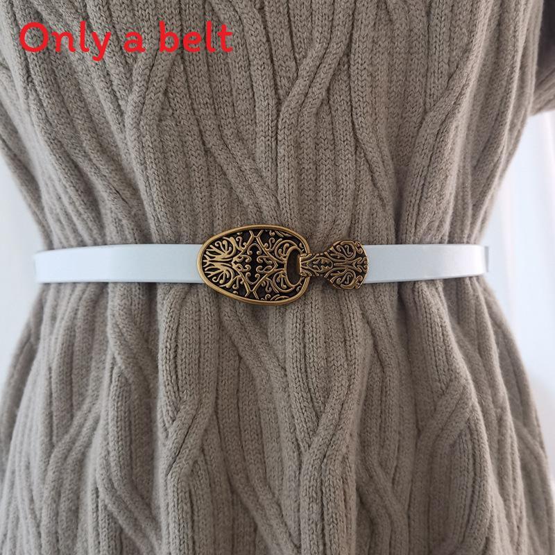 Waist Belt Leather Women Slim With Metal Clasp For Fashionable Outfits Casual