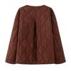 Spring 2025 Stylish Versatile Gourd-Shaped Crew Neck Long Sleeve Women's Cotton Jacket
