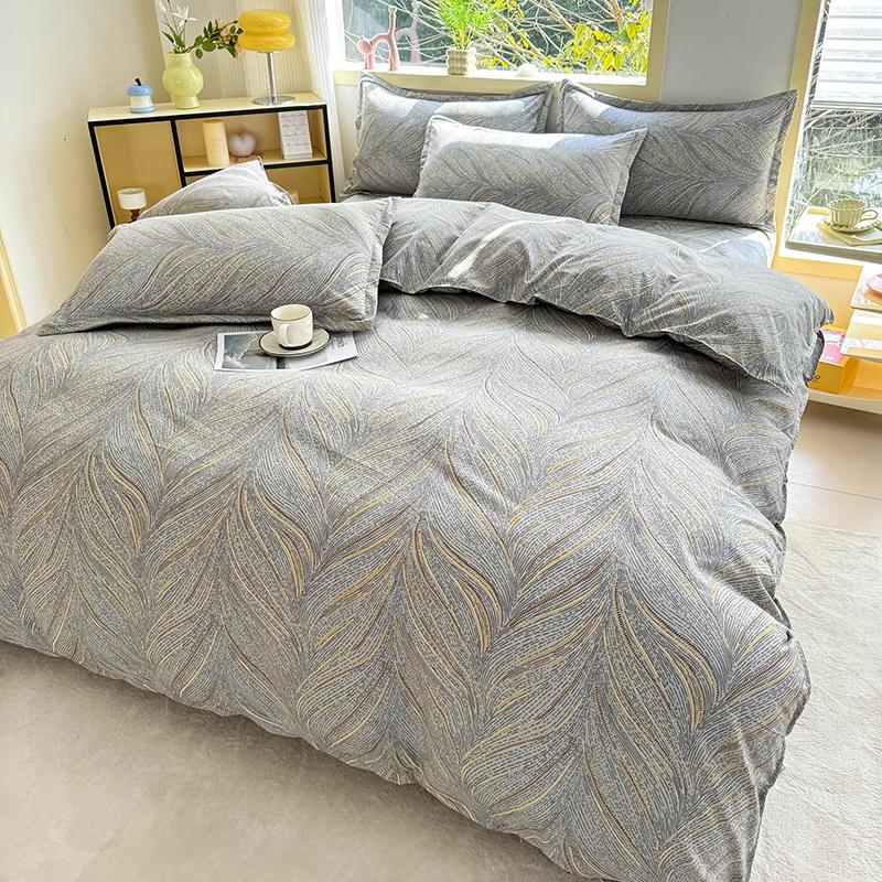 

Принтованный комплект из трех предметов, один пододеяльник и пара наволочек (Без подкладки), Подходит для спален, отелей 150*200cm+2pcs*pillowcases