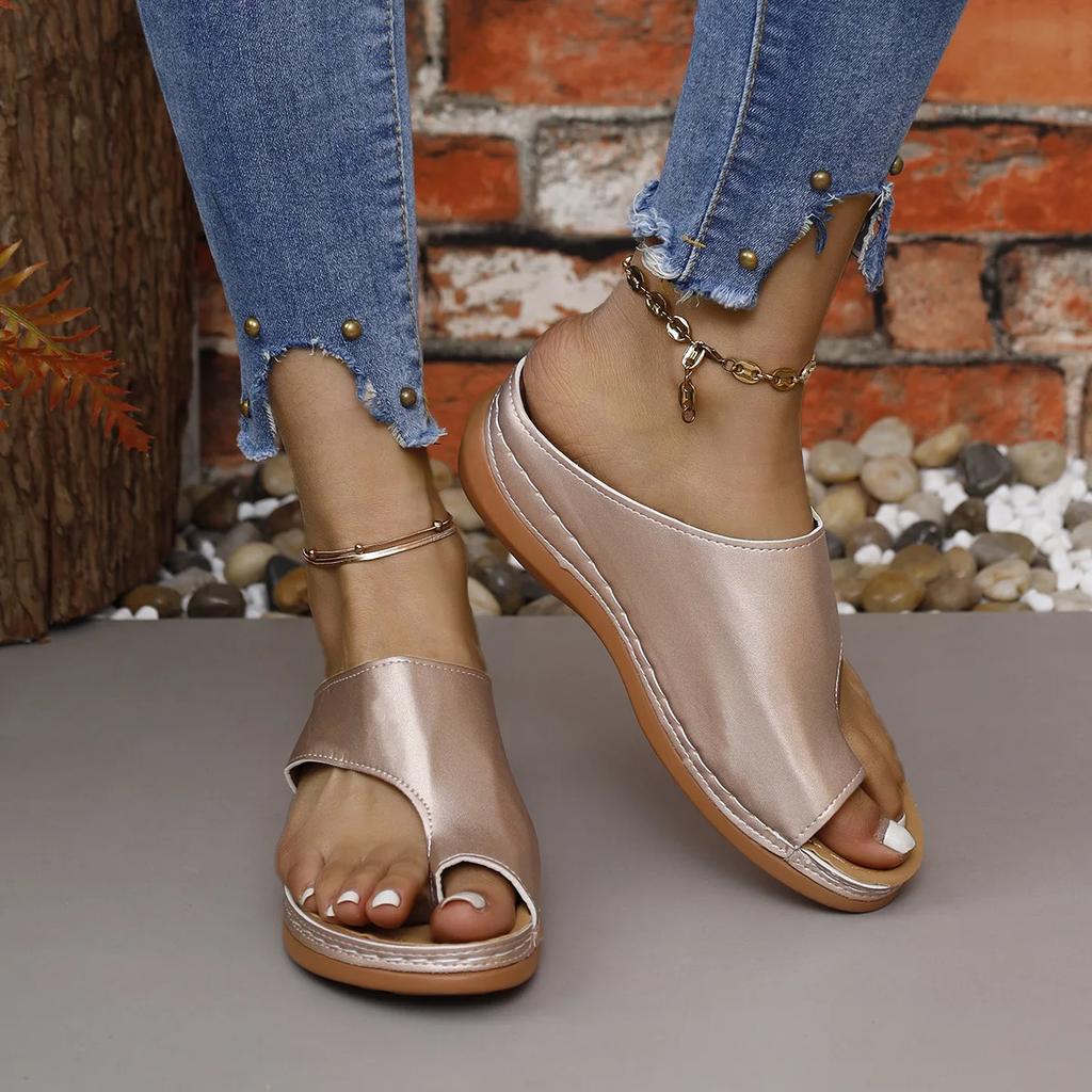 Women Sandals Summer Outdoor Leisure Comfy Wedge Sandals Ladies Slip On Orthopedic Bunion Corrector Slippers Sandalias De Mujer