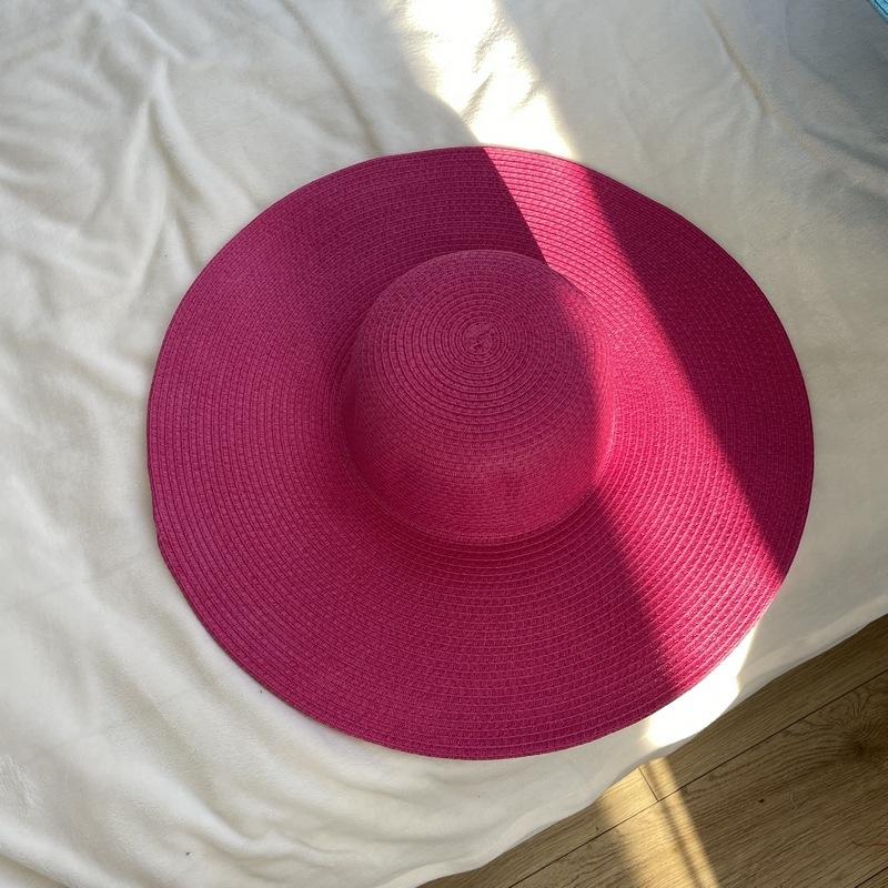 Oversized Brim Straw Hat Women's Summer Seaside Sunshade Sun Protection Hat Outdoor Travel Vacation Beach Hat Summer Hat Women's
