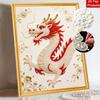 Kit Perla del Drago 5D Fai da Te con Strass Rotondi Artigianato Artistico per Adulti Decorazione Murale per la Casa Design Senza Cornice Adatto ai Principianti