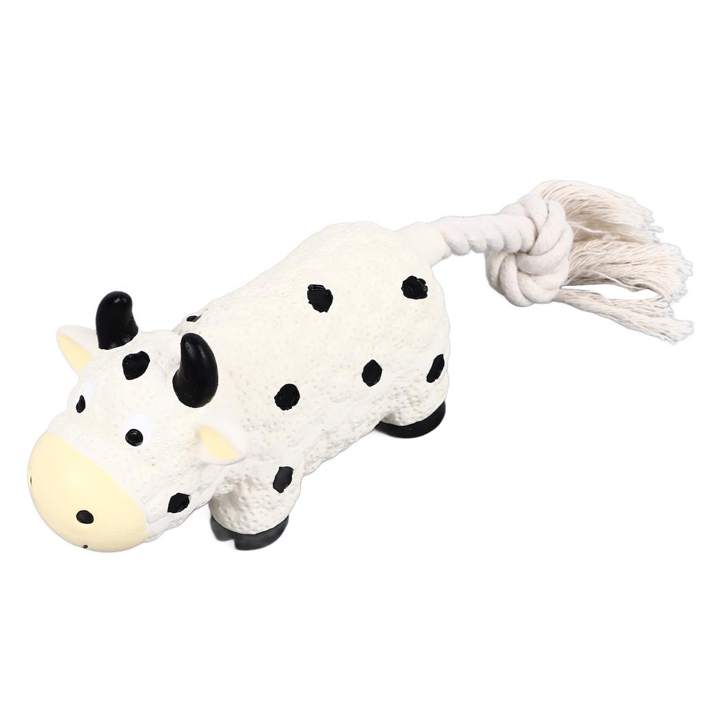 Latex Dog Toy Squeaky Soft Interactive Unique Shape Puppy Chewing Toy for Indoor Small Medium Dogs Cow