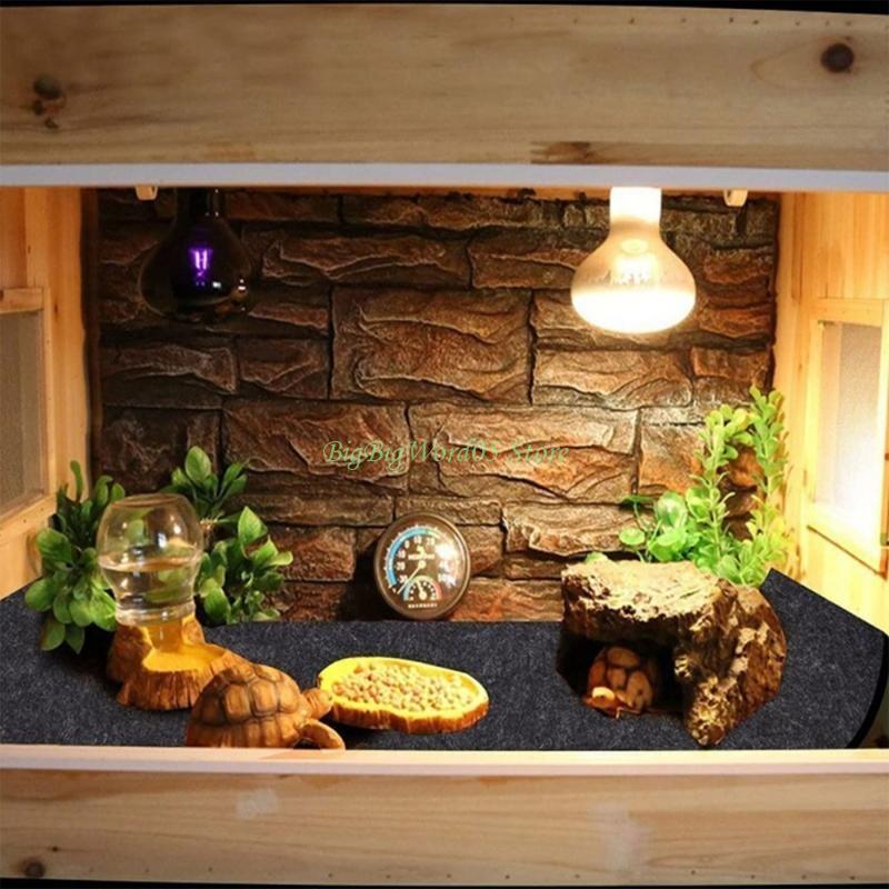 Tapis de Terrarium Noir 24TE Litière pour l'Habitat de Votre Animal Reptile Fournitures de Substrat