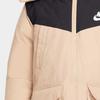 Nike Comfortable Color Block Hooded Duck Down Mid-Length Jacket Kids outerwear Khaki HV7185-200