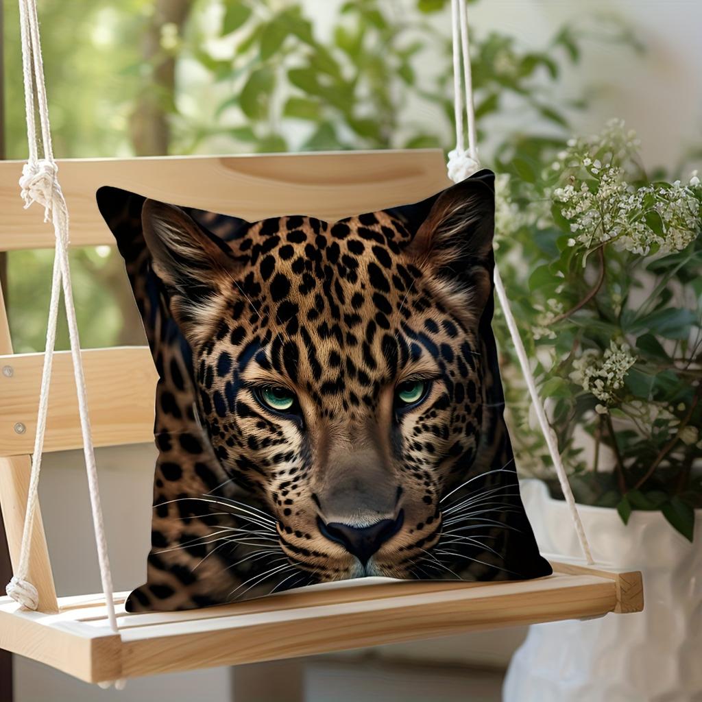 Vikama 2D Vision Leopard Kissenbezug für Wohnzimmer, Sitzkissenbezug für Auto, Schlafzimmer Heimdekoration Kissenbezug