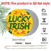 2D Flat Aluminum St. Patrick's Day Lucky Irish Round Aluminum Sign, Metal Hanging Plaque with Shamrock & Ribbon Design, Yellow and Green Irish Themed