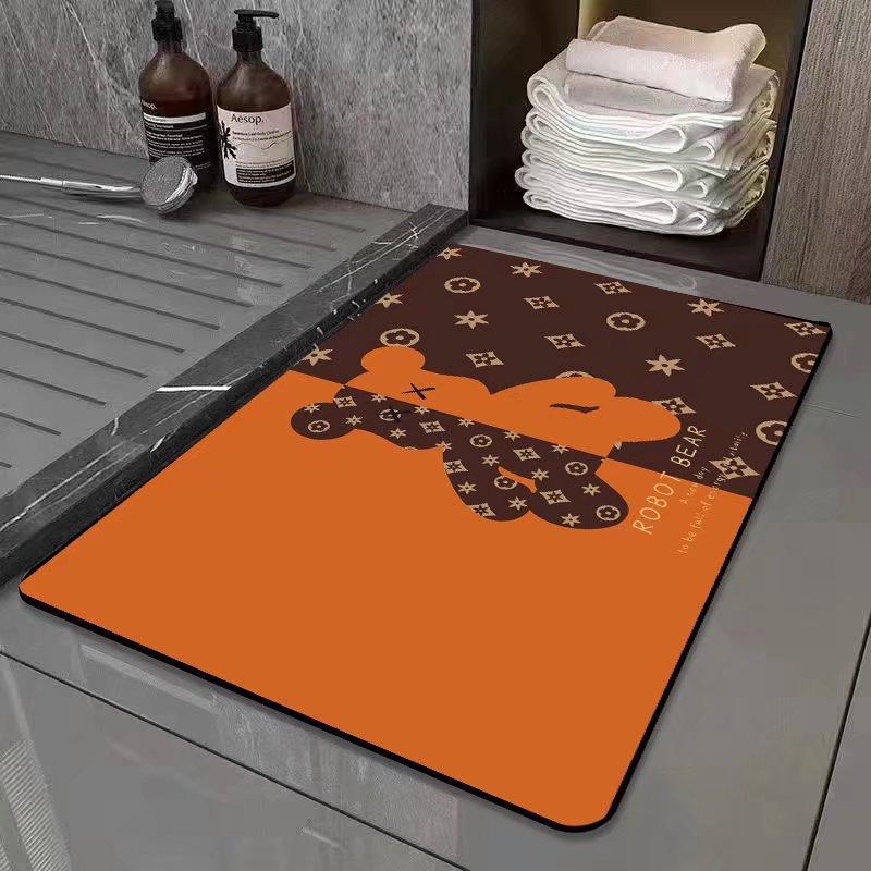 New Morandi Color Bathroom Doormat Balcony Floor Mat Modern Simple Bedroom Living Room Waterproof Leave-in Carpet