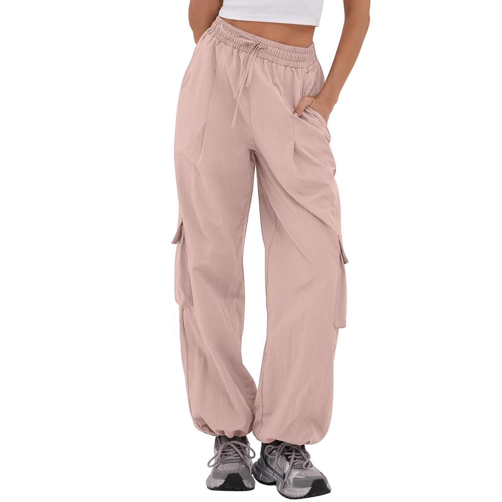 Women's Casual Pants Cargo Pants Elastic Waisted Hiking Pants With Pockets Lightweight Baggy Pants