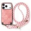 For iPhone 17 Pro Retro Leather Phone Back Cover with Adjustable Strap