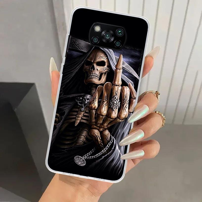 Grim Reaper Skull Skeleton Phone Case for Xiaomi Poco X5 X6 X7 Pro F7 Ultra M7 Redmi 15 15C 13 13C 12 12C 10 10A 10C 9 9A 9C 9T