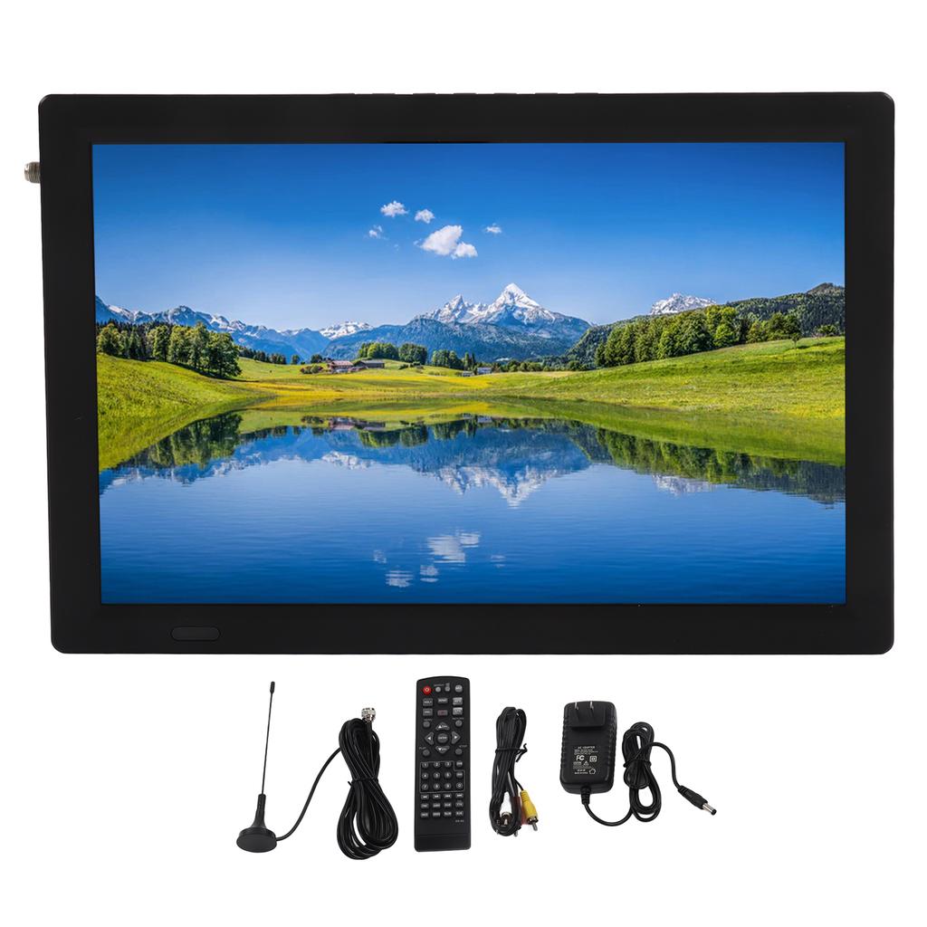 14 Zoll tragbarer digitaler LED-Fernseher auf dem Bildschirm, hochempfindlicher wiederaufladbarer TV-LCD-Monitor mit Fernbedienung