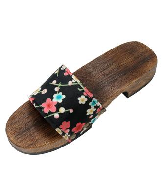 Japanese Burnt [KYOETSU] [Kyoetsu] Sandals, Geta, Pattern, Paulownia, Women's (17, Measurement_24_point_5_centimeters)
