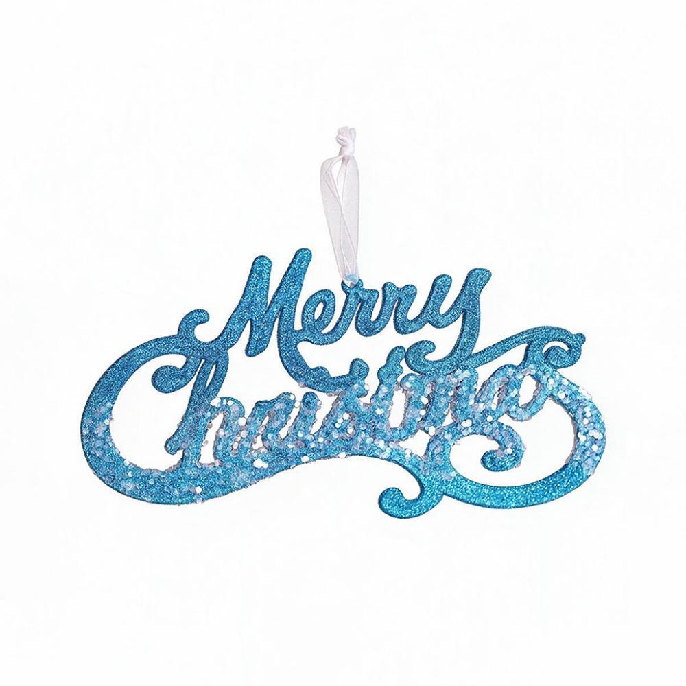 Glitter Christmas Merry Letter Sign Dazzling Xmas Tree Hanging Ornament Wreath