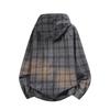 Unisex Plaid Long Sleeve Hooded Shirt Loose Sun Protection Outerwear American Retro Couple's Shirt Jacket Men's Top