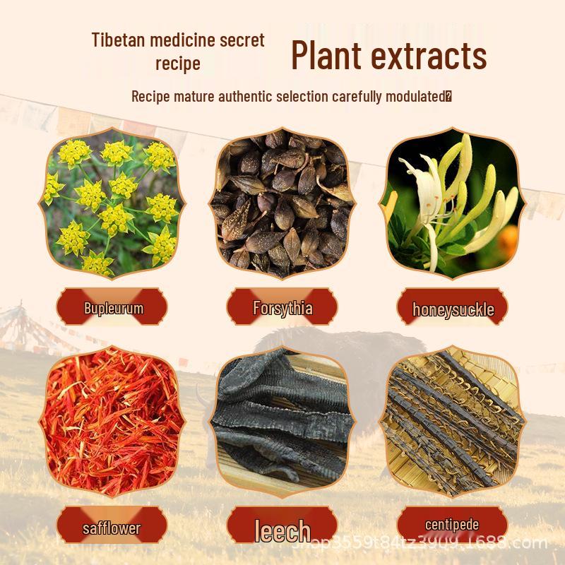 Tibetská bylinná zklidňující náplast na krk pro suchý, svědivý krk a úlevu od otoku u dospělých