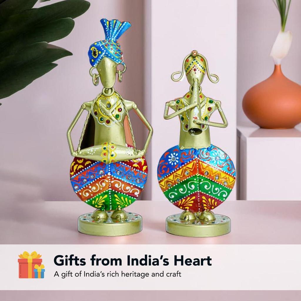 Nostrae Metal Show Pieces for Home Decor | Gift Items for Showcase, TV Unit Decoration | Statue, Figurines, Artifacts for Table, Living Room Decor