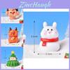 Adorable Resin Christmas Cartoon Animal Snowman Pig Duck Tree Ornaments