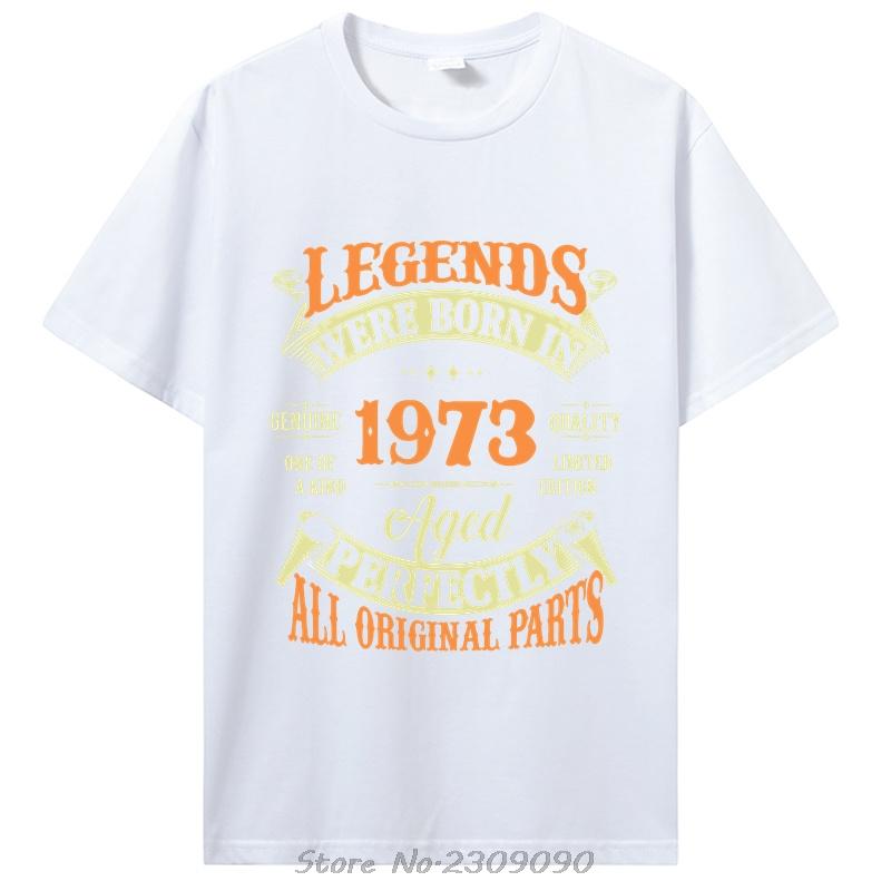 49th Birthday Tee Vintage Legends Born In 1973 49 Years Old T-Shirt for Unisex O-Neck Clothing Father's Day Gifts Mama Tshirt