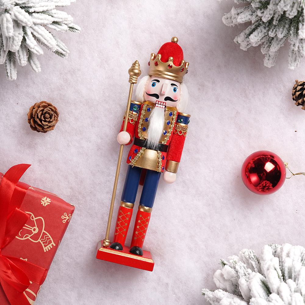 12 Inch King Nutcracker Painted Soldier Christmas Decor  Xmas Holiday Collectible Gifts for Festive Christmas Tree Table Decor