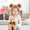 4 PCS Bear Costume Accessories Set Bear Ears Headband And Tail Bear Nose Bowtie Boys Girls Hairband Hair Accessories for 101 Day Christmas Halloween