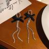 New Fashionable Flocked Earrings, Silver Needle Bow Earrings, High-end Feeling, Niche Red Earrings