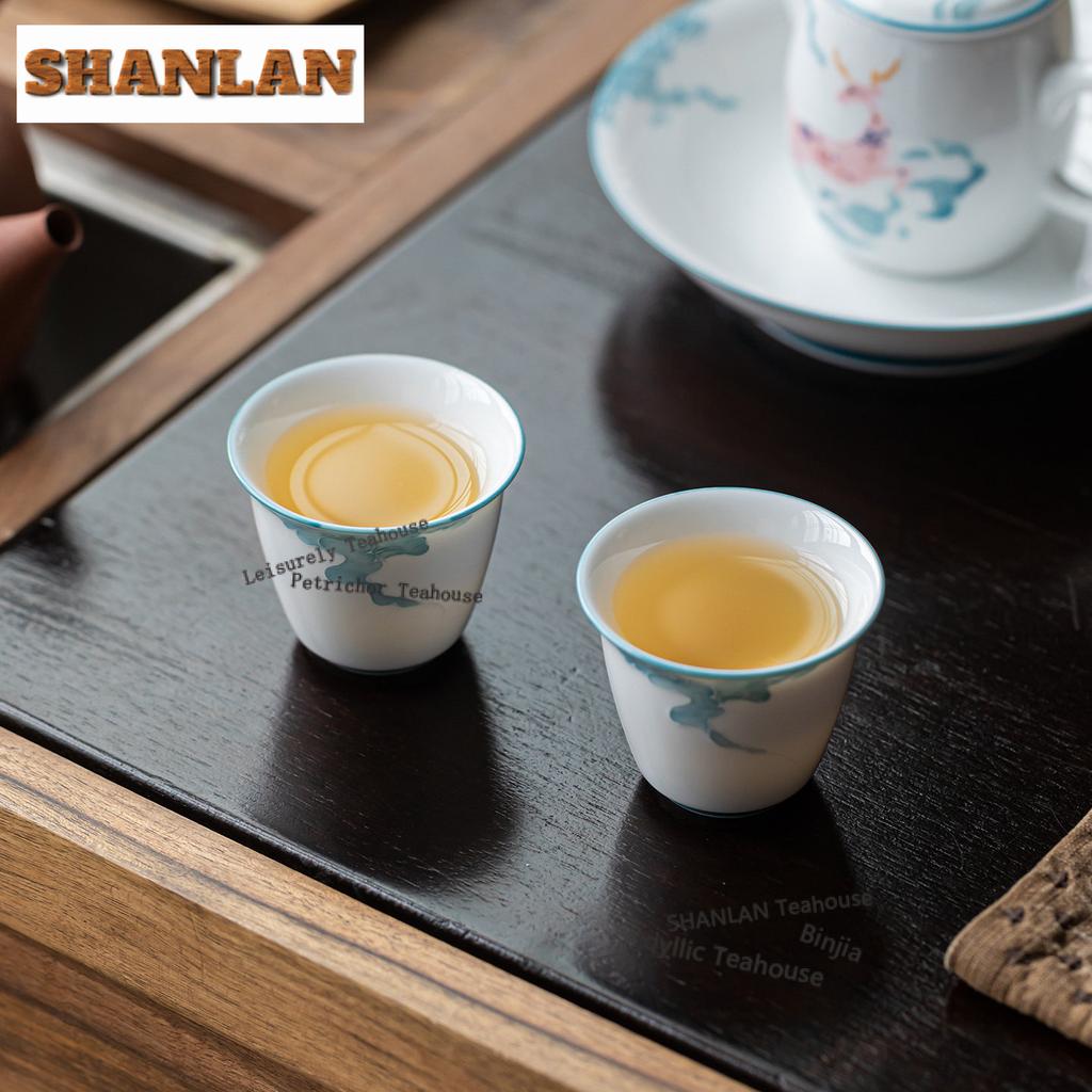 2pc/lot Stack Painting Cloud Teacup Japanese Tea Bowl Tea Pair Tea-tasting Smelling Cup Jianzhan Master Cups For Tea Craft 45ml