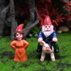 Micro Estatueta de Gnomo de Paisagem de Resina com Porco para Casa, Jardim e Presente de Feriado