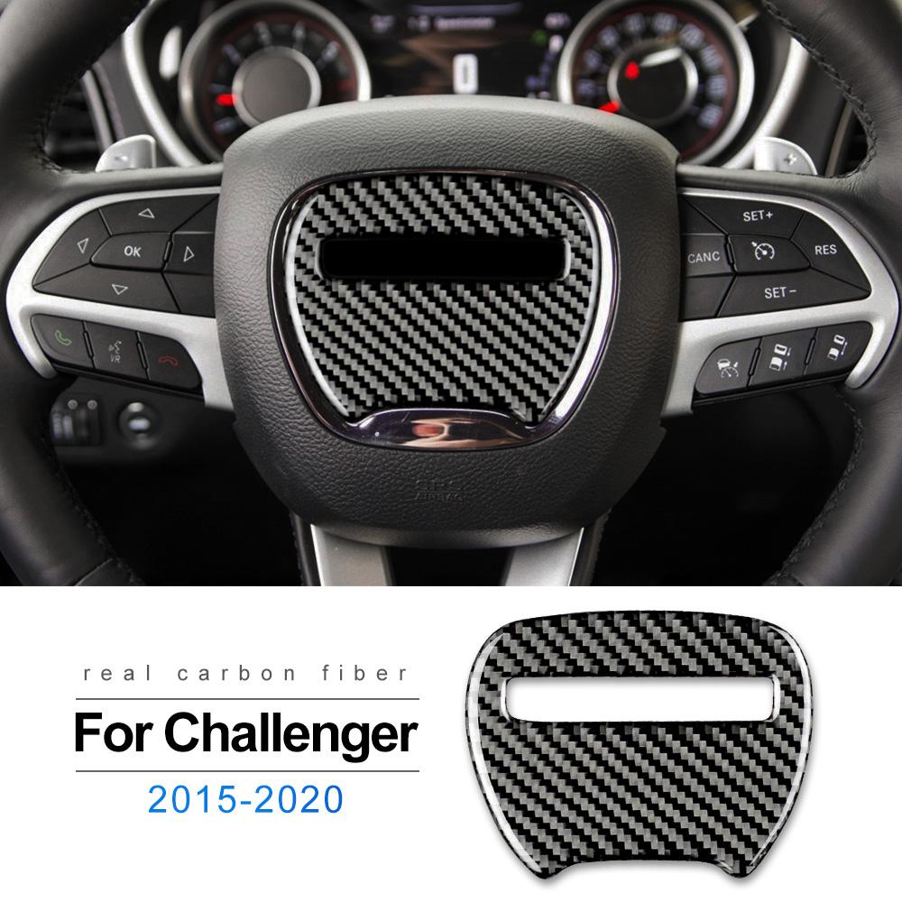 Real Soft Carbon Fiber for Dodge Challenger 2015 2016 2017 2018 2019 2020 2025 2025 2025 Car Steering Wheel Trim Sticker